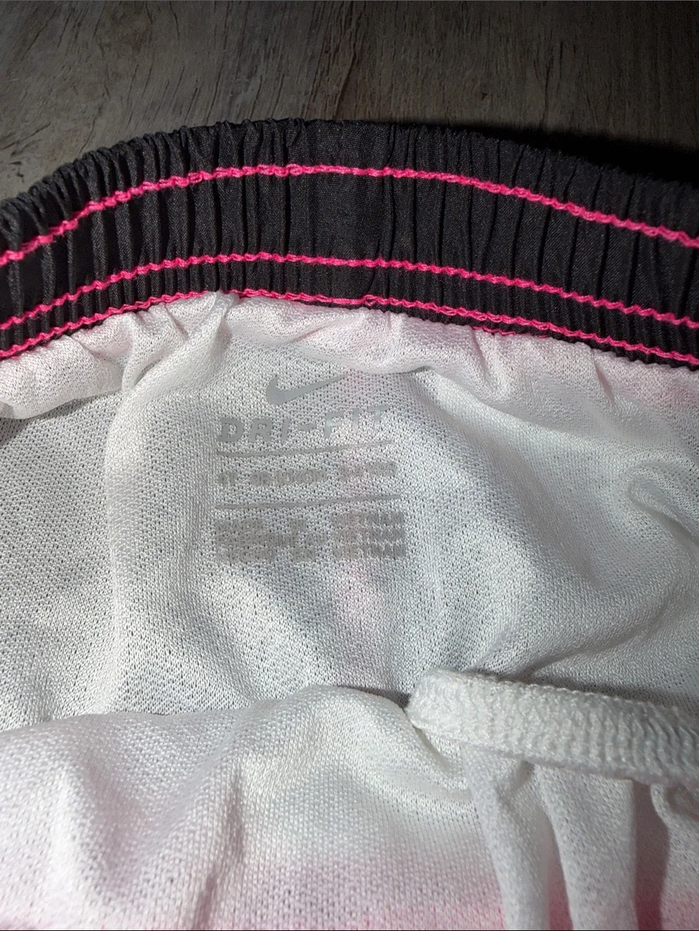 Nike Girls Bright Pink Athletic Shorts with Black and White Trim